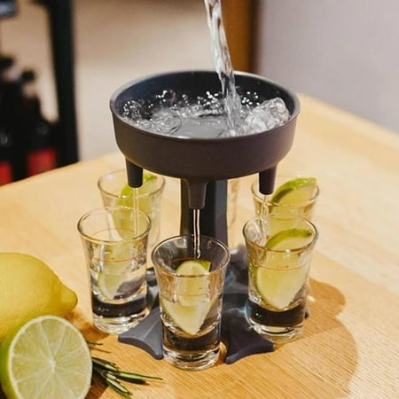 SQYX Shot Glass Dispenser 6 Ways,Soda Can Beer Glasses,Shots Dispenser Stand,Shot Glass Dispenser Holder,for Bar Cocktail Great Party Gift Blue